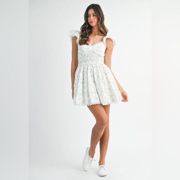 Floral Ruffle Sleeve Dress - Picture 15 of 15